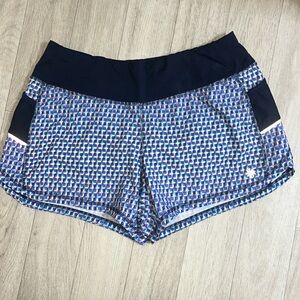 Athleta Ready Set Go Running Shorts Women’s M Blue/Muti